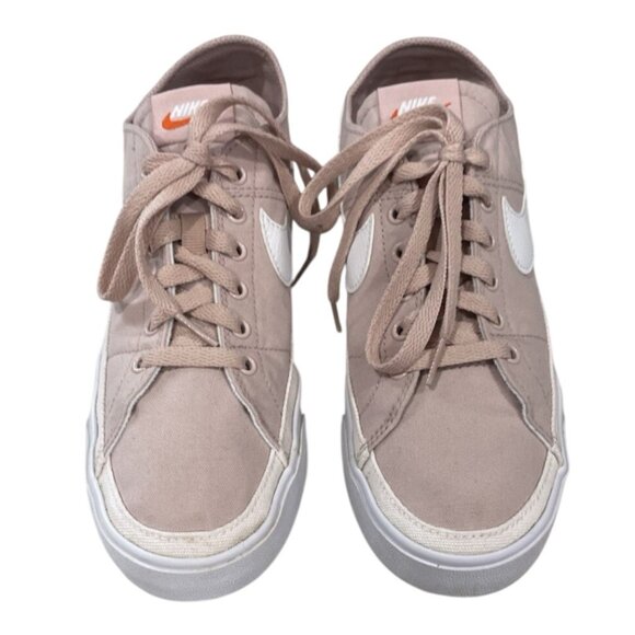Nike Court Legacy Canvas Shoes Womens 9 Pink White Oxford Athletic Sneakers Low - Picture 2 of 10